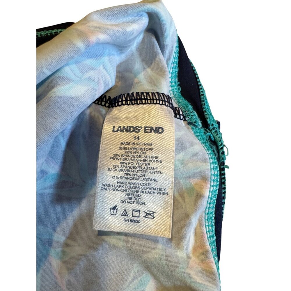 Lands End Womens Swim Suit Tankini Top Only Size M Pull-On With Spaghetti Straps - Picture 4 of 8